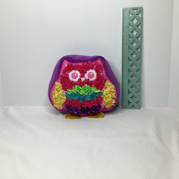 Plush Craft Fabric by Number Owl Decorative Pillow Purple Pink Rainbow Crafting - Picture 10 of 11